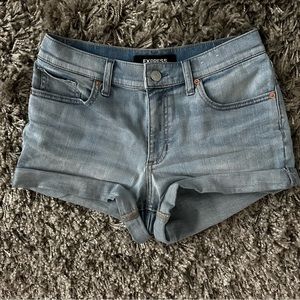 Express Light Wash Denim Jean Shorts